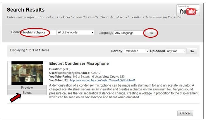 Search for Video with Mashup Tool