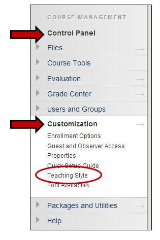 Control Panel, Customization, Teaching Style