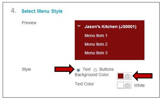 Color Change Style Menu