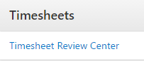 Timesheet Review Center