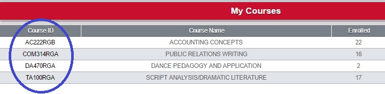 Course List