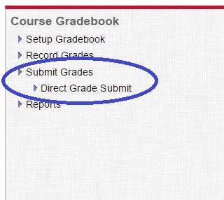 Course gradebook, submit grades, direct grade submit