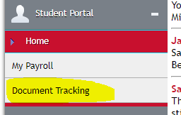 Snip it image of Document Tracking link