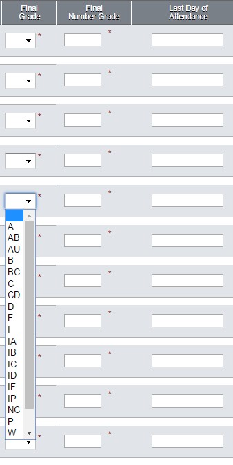 grade selection final grade