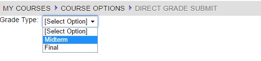 Grade Type - Midterm or Final